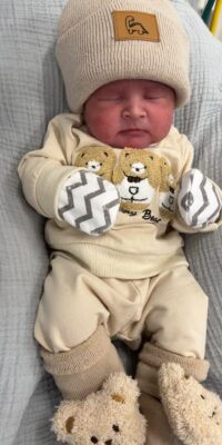 A photo of a new born baby