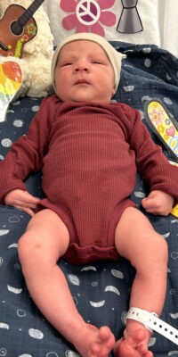 A photograph of a newborn baby