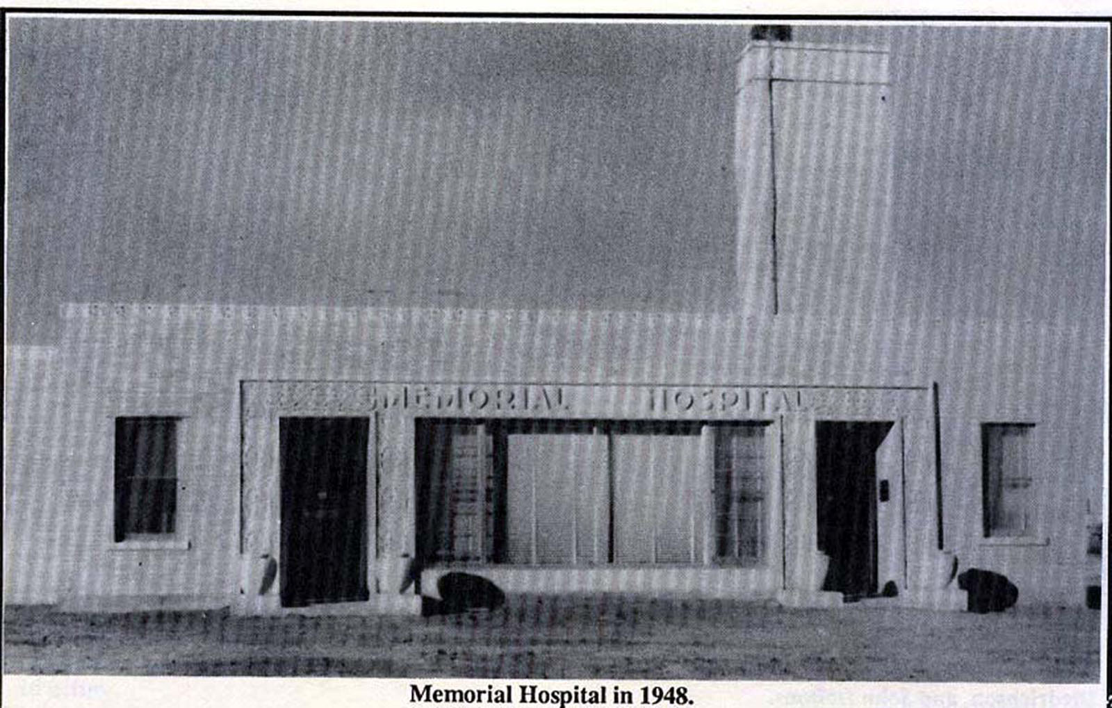 A newspaper clipping of the original hospital built in 1948.