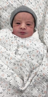 A photograph of a newborn baby