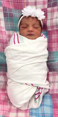 A photograph of a newborn baby