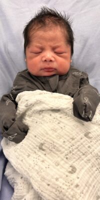A photograph of a newborn baby